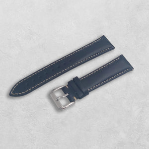 Läder klockarmband blå