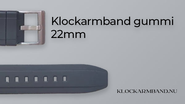 Klockarmband gummi 22mm